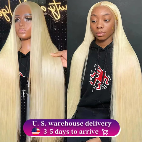 300% 30 40 46 Inch Straight Blonde 613 Hd Lace Frontal Human Hair Wig 13x4 Lace Front Colored Wig 13x6 Human Hair Wigs For Women