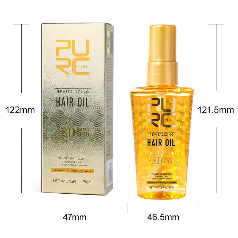 PURC Morocco Argan Oil Nourishing Hair Oil Smoothing Shine Soft Hair Serum Repair Damaged Frizz Dry Hair Treatment Hair Care