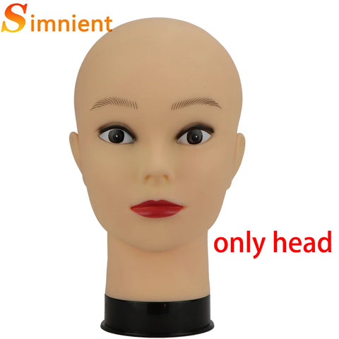 New Bald Mannequin Head With Wig Stand AdjustableTripod Support For Wigs Hair Extension Holder Wig Making Kit Tools Accessories