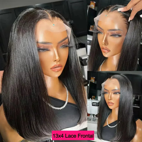 Straight Short Bob 13x4 13x6 Hd Lace Front Human Hair Wigs 4x4 5x5 Lace Closure Wig Brazilian Black Wig For Women Cheap On Sale