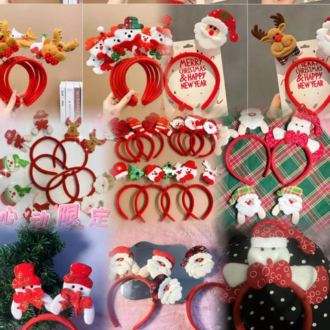 Women's Christmas Headband Santa Snowman Design, Festive Bow Hair Accessory, Xmas Party Gift & Celebration Headwear