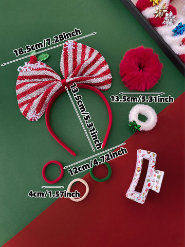 123pcs Elegant Christmas Hair Accessories Set for Women Fashionable Hair Decorations Ideal Christmas Gift