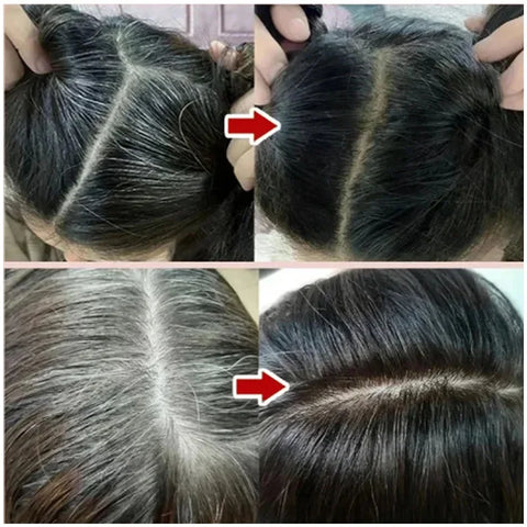 Hair Color Shampoo for Gray Hair 3 in 1 Black Hair Dye Shampoo for Women&Men Natural Herbal Safety Nourishing Hair Care Cream