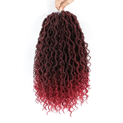 Faux Locs synthetic Crochet Hair 14 inch Pre Looped Goddess Locs Crochet Hair With Curly Ends Crochet Hair Extensions For Women