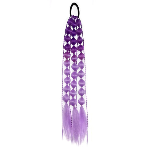1Pc Synthetic Hair Wig Ponytail Extension Hairpieces Pink Long Lantern Bubble Braid Kinky Straight Women Girl Halloween Costume