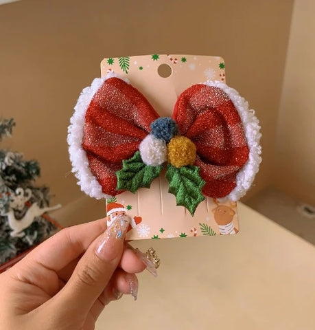 Christmas Hairpin Cute Christmas Hair Accessories Female Plush Bow Autumn And Winter Wash Christmas Hairband Jewelry