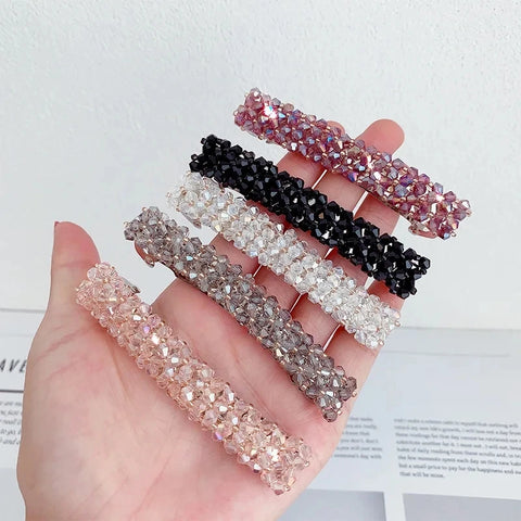 2/3PCS Set Fashion Crystal Spring Hair Clips Pins Handmade Beads Hair Barrettes For Women Girl Korean Simple Hair Accessories
