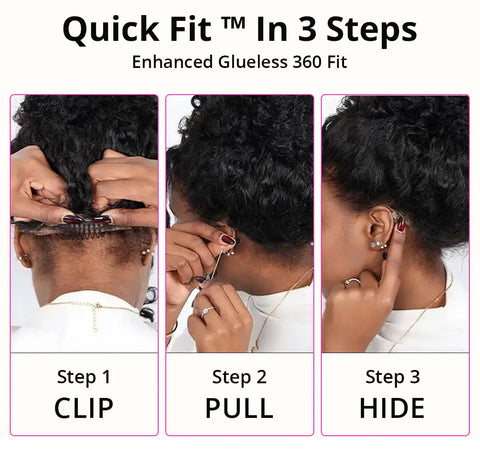 4C Edges Invisible Strap Drawstring Lace Wig Kinky Curly Deep Water 100% Human Hair Wig 30 inch 360 Full Hd Lace Glueless Wig