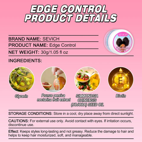 Sevich 30g Braiding Gel for African Women Edges Control Twist Gel Long Lasting Styling Braiding Gel Hair Styling Wax Cream