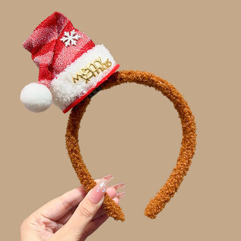 1PC Christmas Headband Hair Clips Cute Hair Accessories for Kids Holiday Party Dress Up Gifts Snowflake Letter Design Hairband