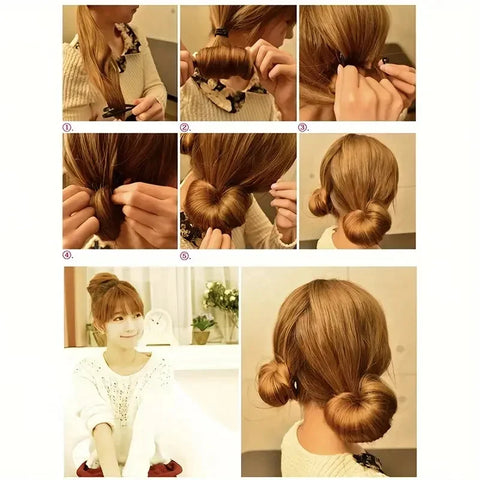 2Pcs Heatless Curling Rod DIY Women black mushroom hairs reel No Heat Hair Rollers Sleep Lazy Curls Flexi Rods Hair Styling Tool