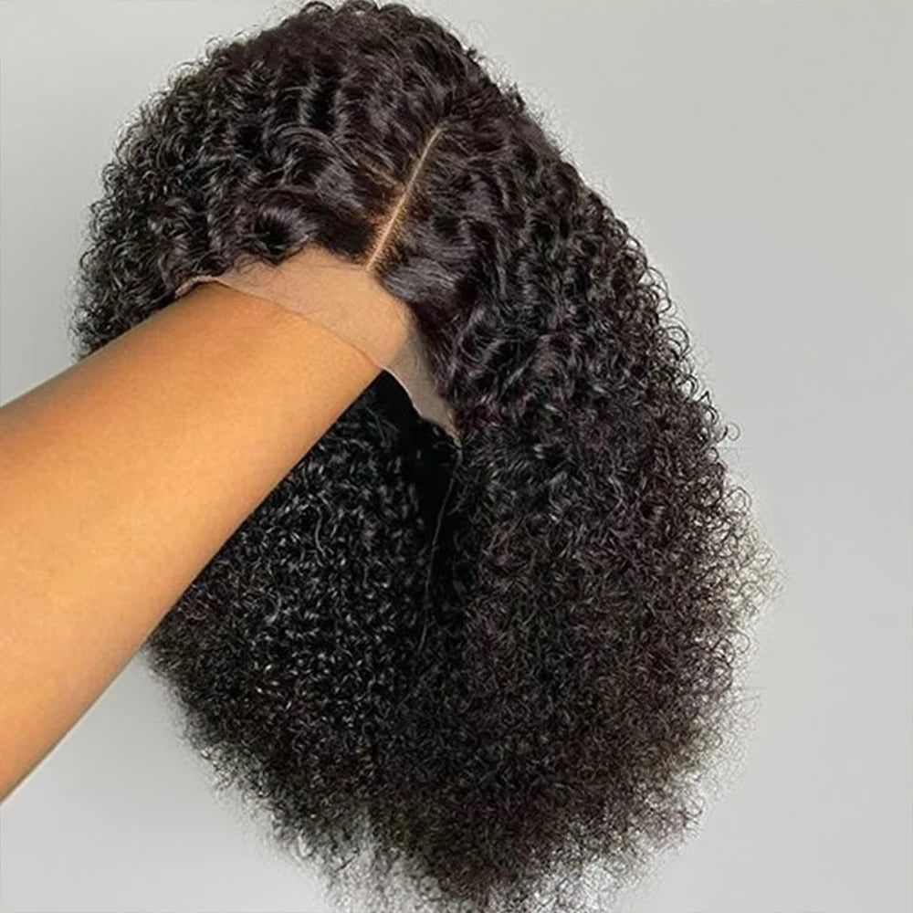 Glueless Wig Human Hair 100% Deep Wave Bob Wig 13x6 Lace Frontal Wig Wear And Go Kinky Curly Short Bob Wig for Women 250 Density