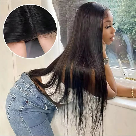 Glueless Wigs Human Hair Ready To Wear Bone Straight Human Hair Wigs 30 Inch Pre Cut 4X4 5X5 Hd Lace Closure Wig 100% Human Hair
