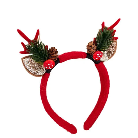 2025 New Cute Deer Horn Hair Band Children's Christmas Headwear Autumn and Winter Plush Headband Hair Clip Women's Jewelry