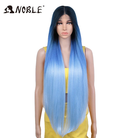 Noble Synthetic Lace Front Wigs For Women 36 Inch Kinky Straight Wig Lace Front Wig Ombre Lace Wigs Cosplay Lace Front Wig