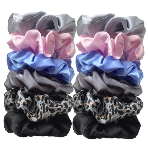12/18/20PCS Satin Colorful Intestine Hair Band Hair Accessories hair scrunchies Headwear For Ponytail Cute Causal Women