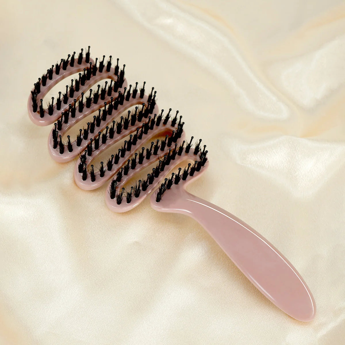 Vent Hair Brush with Black Bristles Scalp Massage Detangling Hair Styling Tool for Curly Straight Hair Men Women Daily Use