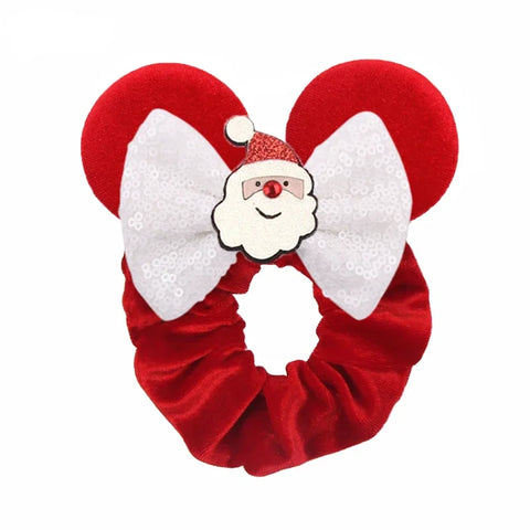 Disney Christmas Day Scrunchies Haarband Vrouwen Elastische Paardenstaart Houder Meisjes Pailletten Strik Kids Haaraccessoires