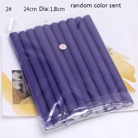 10pcs Flexible Hair Curling Rod Soft  Heatess Hair Curler Makers Foam Bendy Twist Curls Flexi No Heat Rollers Styling Tools