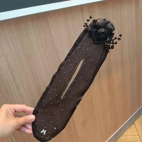 Elegant Pearl Flower Bun Maker Korean Sponge Easy Big Ring Former Hair Styling Tools Accessories for Girls Hair Donut Braide