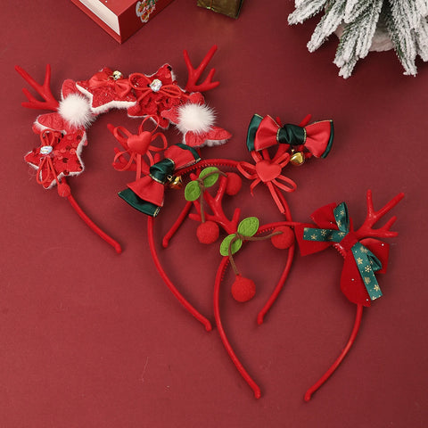 Christmas Antler Bowknot Headband Women Party Decoration Christmas Headwear Girls New Hair Hoops Fashion Hair Accessories