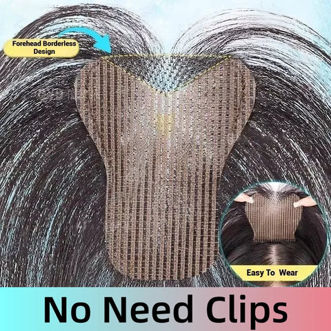 Magic Paste Hair Topper for Women Invisible Natural Looking Human Hair Bangs Fringe No Clip Design Covers Hair Loss