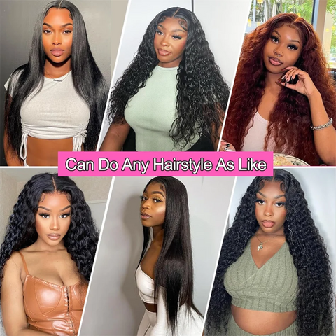 HD 13x6 Deep Curly Lace Front Wig 100% Human Hair Wigs 13x4 Loose Deep Wave 30 32 Inch Transpaent Lace Frontal Wig Pre Plucked