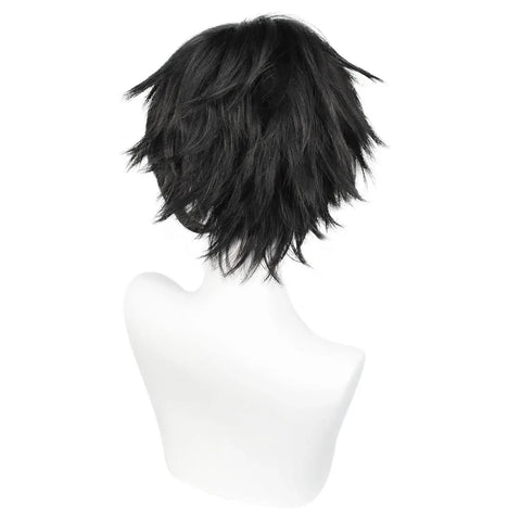 Short Black Men's Cosplay Synthetic Wig for Halloween Christmas Event Costume Party Black Men Wig for Men Women Anime Cosplay
