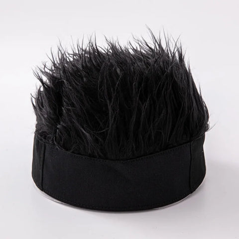 Unisex Beanie Wig Hat Synthetic Short Hair Caps Hip Hop Beanie Hat Spiked Fake Hair Hat Wigs Short Melon Headband Prop Headwear