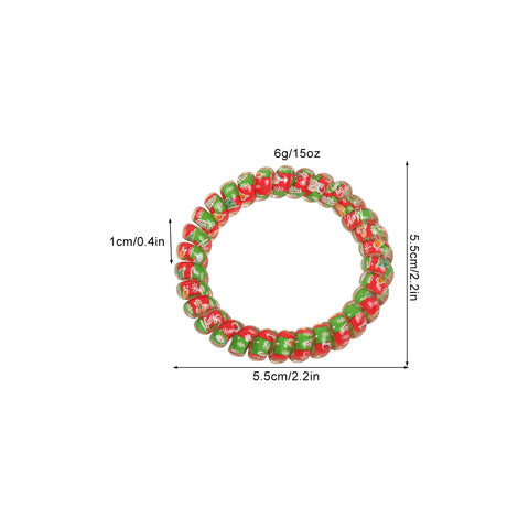 5PCS Christmas Telephone Cord Hair Ties-Cute Santa Snowflake Printed, Elastic Spiral Hair Bands For Women, Festive Holiday