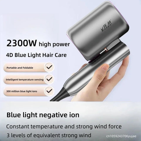 Hot Selling Professional Hair Dryer Negative Ion High Power Blue Light Foldable Electric Hair Dryer Salon Hair Tools Home