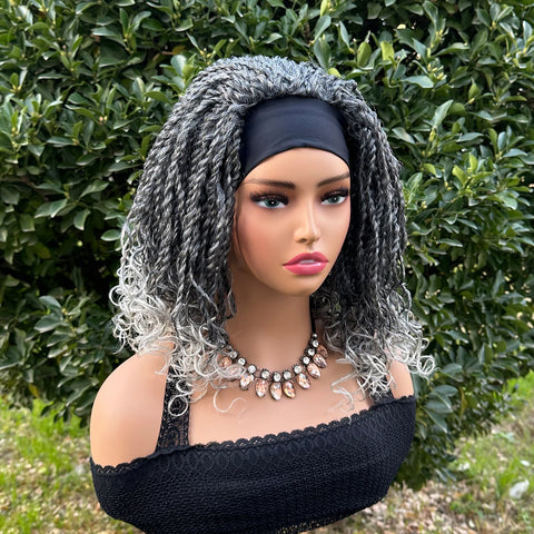 Short Twist Braided Headband Wigs 12Inch Synthetic Braided Wig for Black Women Crochet Twist Box Braids Hair Wigs Extension