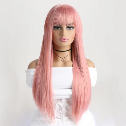 26 Inch Synthetic Colour Wig Long Straight Wig For Women Fashion Wig For Daily Halloween Costume Party Cosplay Christmas