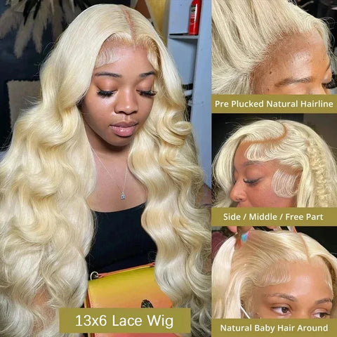 Blonde Body Wave Lace Front Wig HD Transparent 13x4 13x6 Frontal Human Hair 613 Pre Plucked Full Frontal Wigs 200% 40 50 Inch