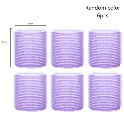 6pcs Self-Grip Hair Rollers Heatless Hair Curler No Heat Hair Bangs Volume Self-adhesive Hook&Loop DIY Hair Curler Styling Tools