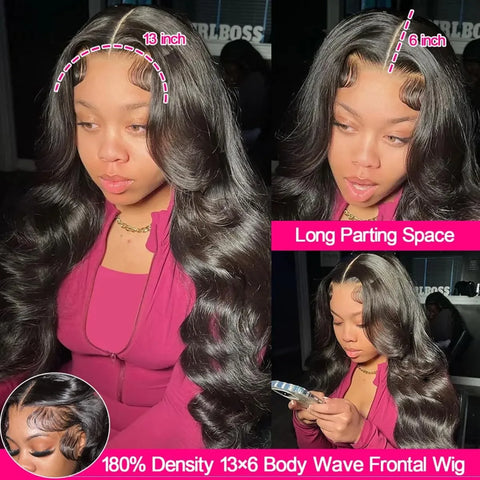 30 40 Inch 13x6 Body Wave Lace Front Wigs Human Hair Pre Plucked 210 Density 13x4 HD Transparent Lace Frontal Human Hair Wigs