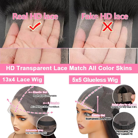 #4/350 Highlight Ginger Brown Short Bob Wig Human Hair Straight 13x4 HD Transparent Lace Frontal Wig Colored 5x5 Glueless Wig