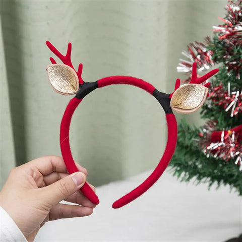 Christmas Hair Hoop Antler Christmas Headwear Hair Band Fashion Red Winter Plush Cute Headband Hair Clip New Hair Accessories