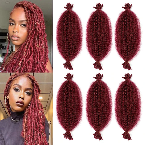 1/3/6 Packs Pre-Separated Springy Afro Twist Hair 12 Inch Synthetic Marley Twist Braiding Hair for Black Women