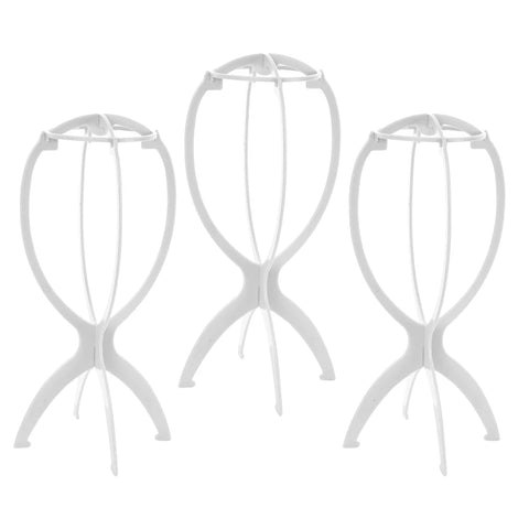 3pcs Stable Wig Stand Collapsible Hairpiece Holder For All Wigs and Hats Display Styling Tool for Haircut Training and Home Use