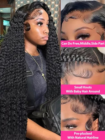 30 40 Inch 250 Density Curly 13x6 HD Transparent Lace Frontal Wigs Glueless 5x5 Closure Human Hair Deep Wave 13x4 Lace Front Wig