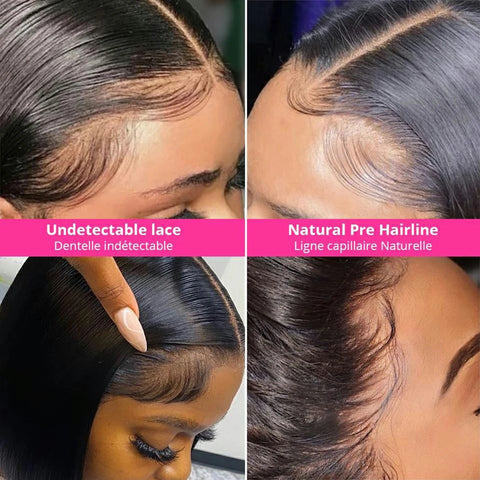 60 Day No Reason Return High Quality 12A Bone Straight 13x4 13x6 360 Transparent Lace Front Human Hair Wigs PrePlucked Baby Hair