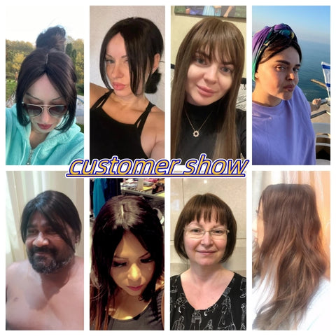 10inch Short Body Wavy Human Hair Toppers for Women Clip In Curly Hairpieces Extensions Increase Hair Volume Mild Brown Non-Remy