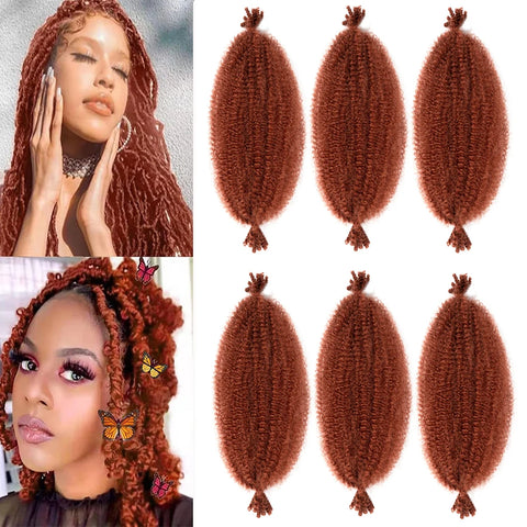 1/3/6 Packs Pre-Separated Springy Afro Twist Hair 12 Inch Synthetic Marley Twist Braiding Hair for Black Women