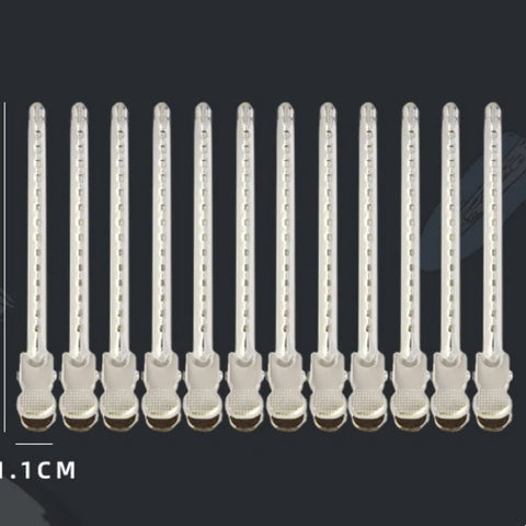 12Pc/Box Aluminum Hairpin Duckbill Hairpin Hairdressing Clip Hair Fixed Hairclips Salon Home Stlying Tool