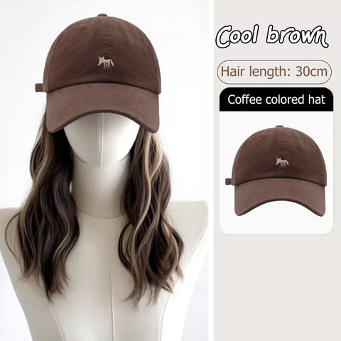 Synthetic12/16/18inch duckweave cap straight hair inward wig baseball capwater wave wig extensions ponytail daily Christmas