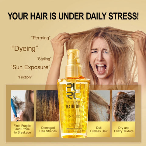 PURC Morocco Argan Oil Nourishing Hair Oil Smoothing Shine Soft Hair Serum Repair Damaged Frizz Dry Hair Treatment Hair Care