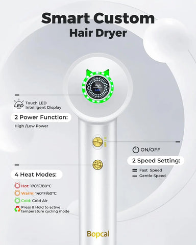 1600W Professional High Speed Hair Dryer 110000RPM Brushless Cold Hot blower Silent Touch Screen Home Hair Dryer Fast Dry