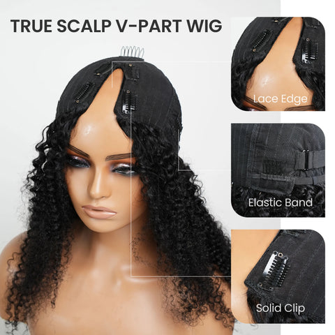250% Density V Part Wig Human Hair Body Wave Upgrade Glueless Natural Color Wigs Human Hair With Elastic Drawstring for Women