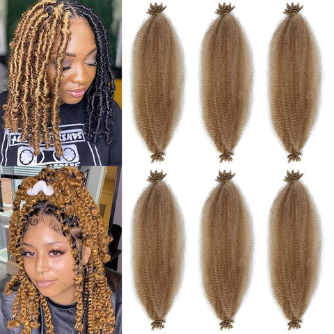 1/3/6 Packs Pre-Separated Springy Afro Twist Hair 12 Inch Synthetic Marley Twist Braiding Hair for Black Women